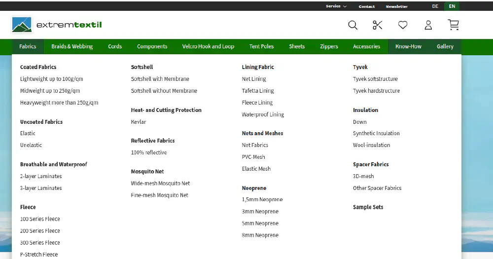 La section "tissu" à elle seule, tout un programme La section "tissu" à elle seule, tout un programme